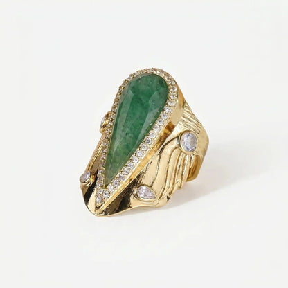 Iconic Teardrop Halo Ring - Voisson