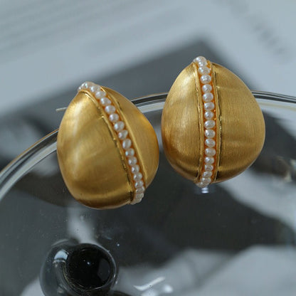Imperial Divide Pearl Earrings - Voisson