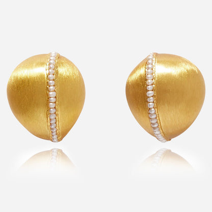 Imperial Divide Pearl Earrings - Voisson