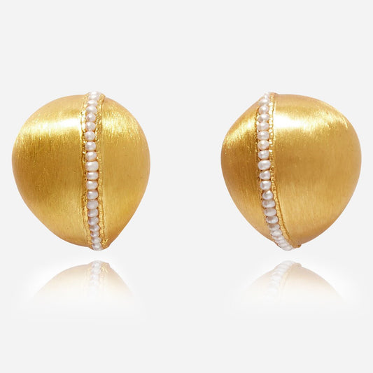 Imperial Divide Pearl Earrings - Voisson