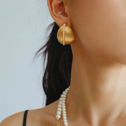 Imperial Divide Pearl Earrings - Voisson