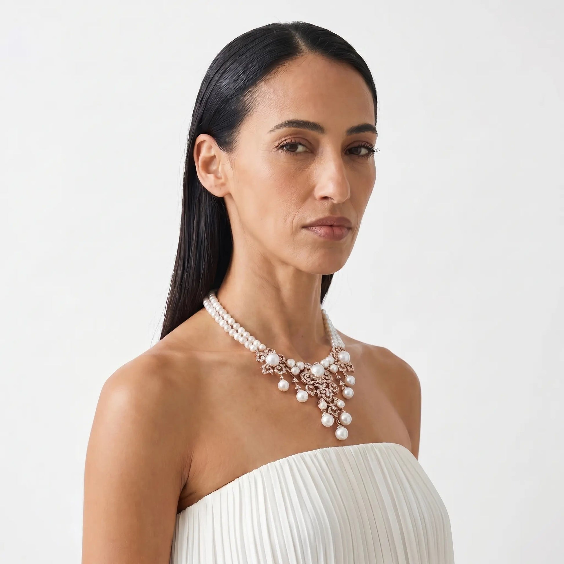 Imperial Pearl Cascade Necklace - Voisson