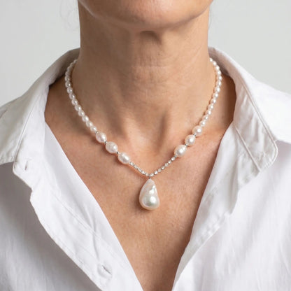 Ivory Drop Pearl Necklace - Voisson