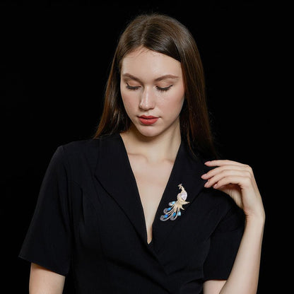 Jewelcrest Peacock Brooch - Voisson