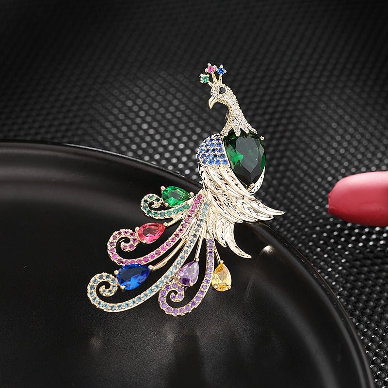 Jewelcrest Peacock Brooch - Voisson