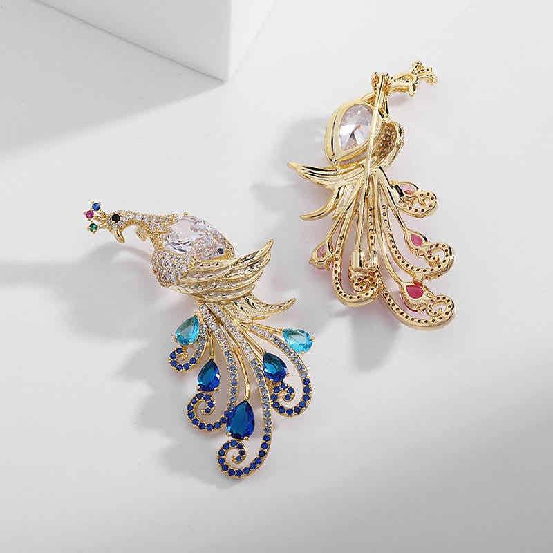 Jewelcrest Peacock Brooch - Voisson