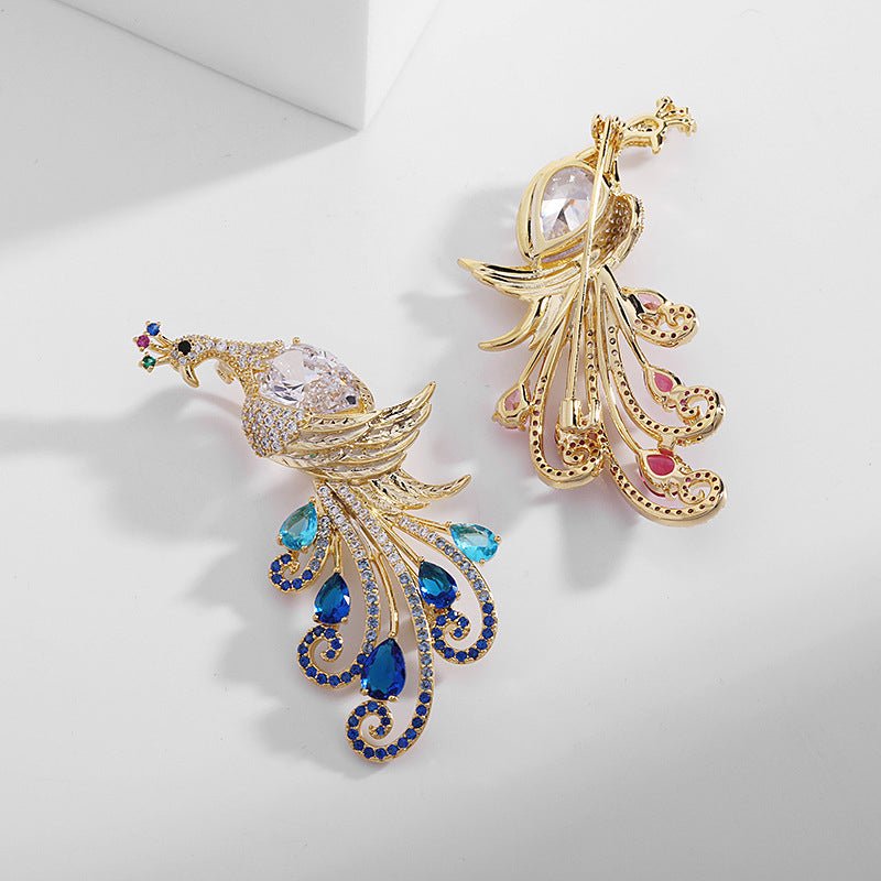 Jewelcrest Peacock Brooch - Voisson