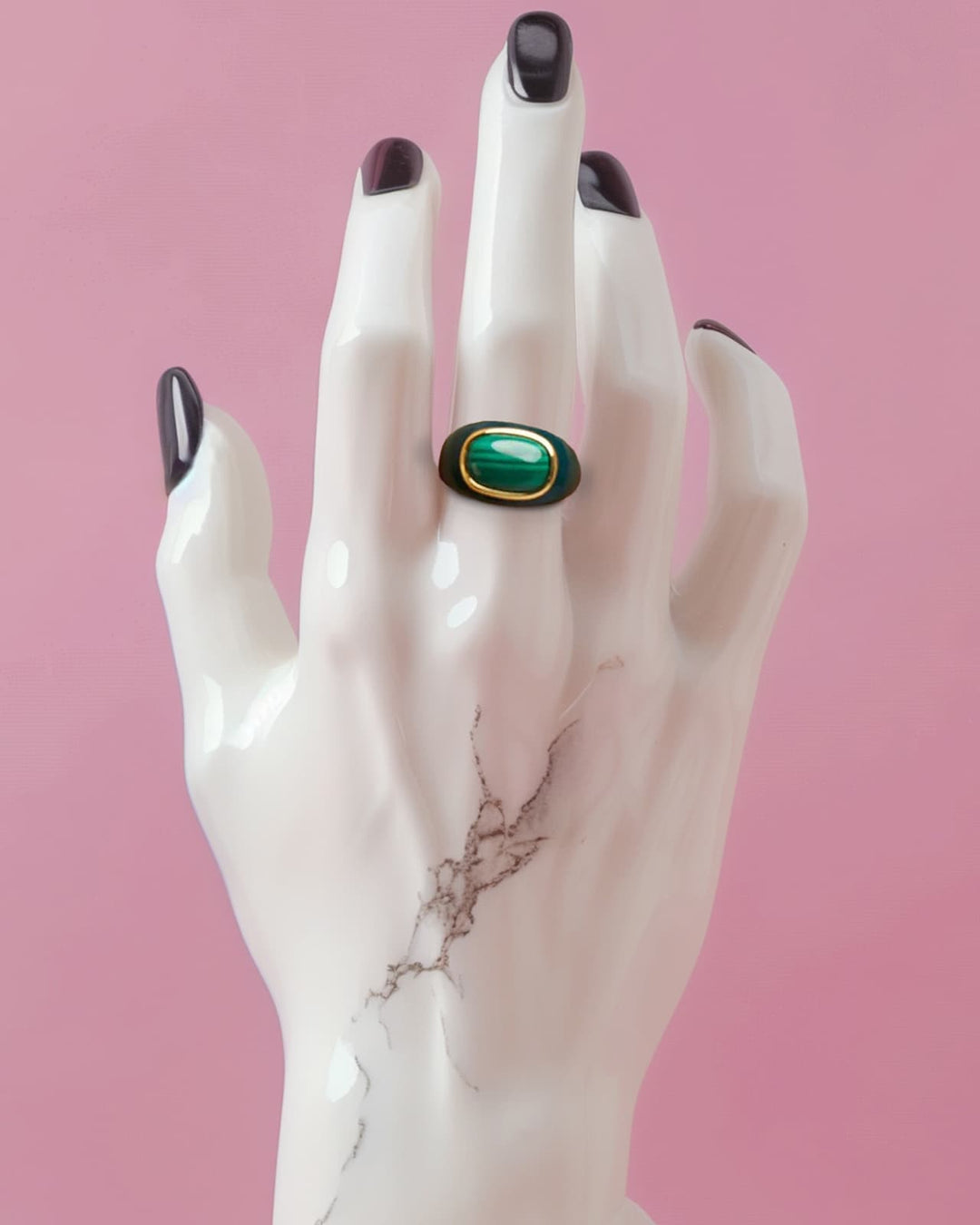 Kairal Natural Malachite Drop Glaze Ring - Voisson