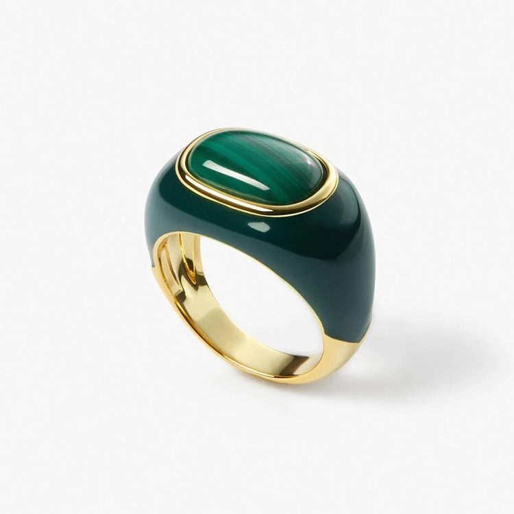 Kairal Natural Malachite Drop Glaze Ring - Voisson