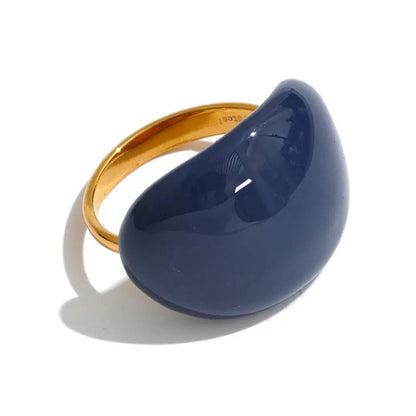 Lava Drop SS Enamel Ring - Voisson