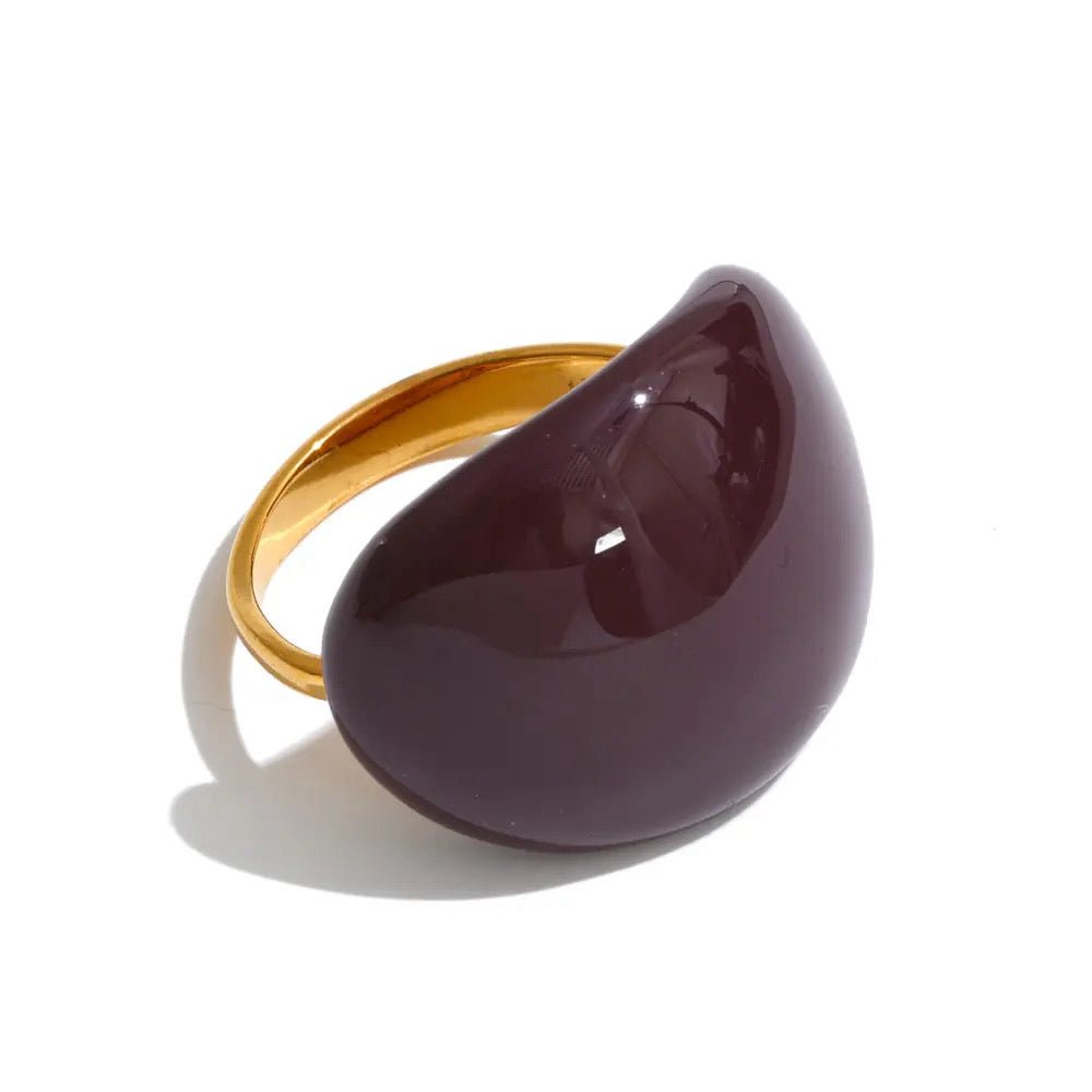 Lava Drop SS Enamel Ring - Voisson