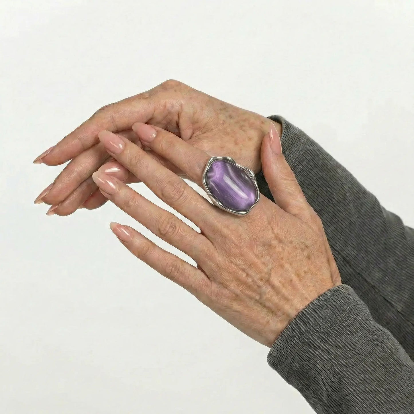 LoveEcho Natural Stone Crystal Ring - Voisson