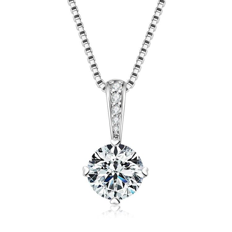 Lumen S925 Silver 1Ct Moissanite Pendant Necklace - Voisson