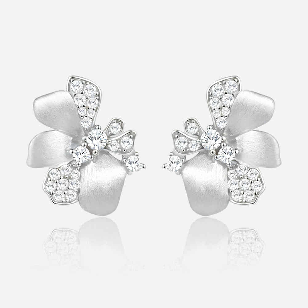 Luminous Orchid 925 Silver Earrings - Voisson