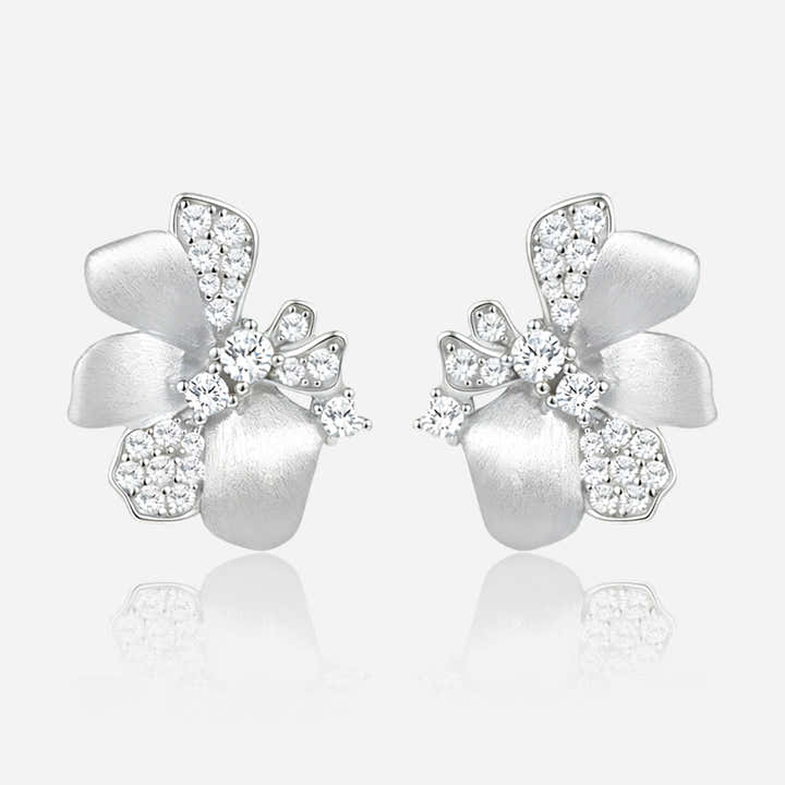 Luminous Orchid 925 Silver Earrings - Voisson
