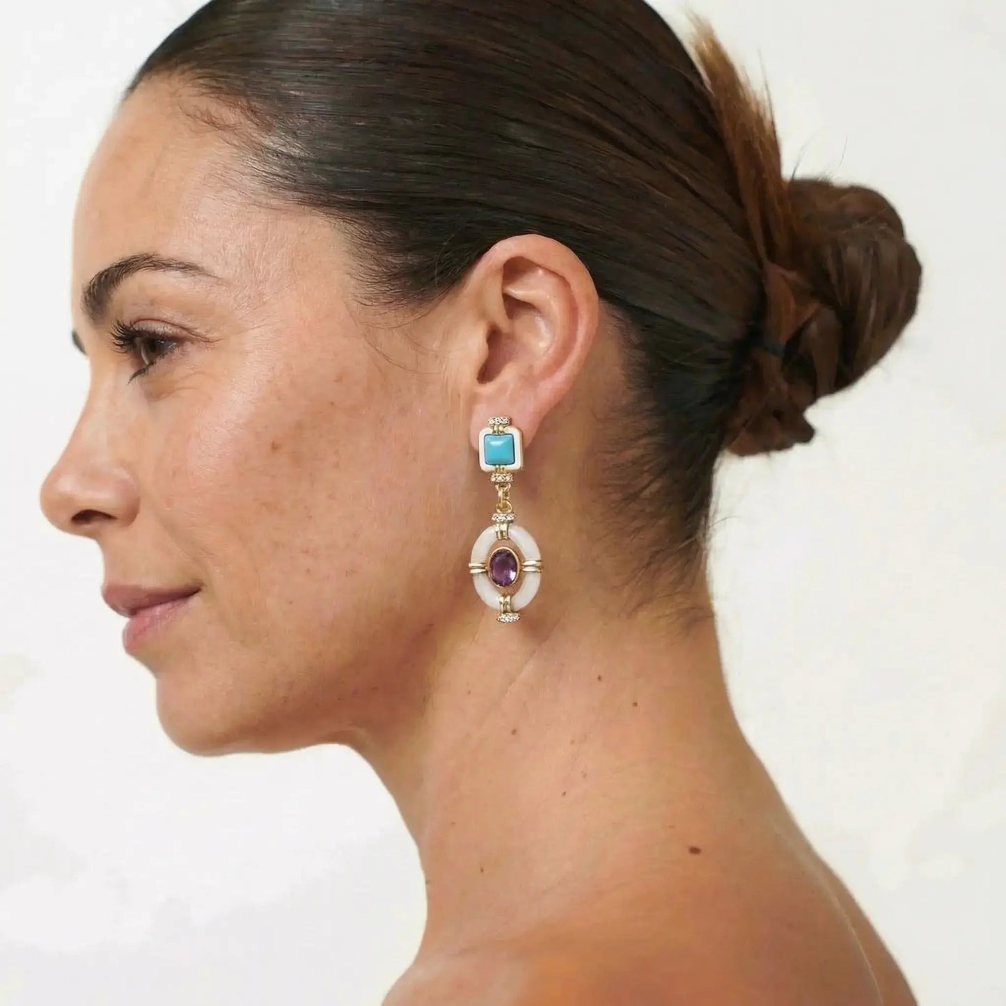 Luna Frame Drop Earrings - Voisson