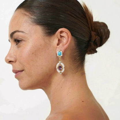 Luna Frame Drop Earrings - Voisson