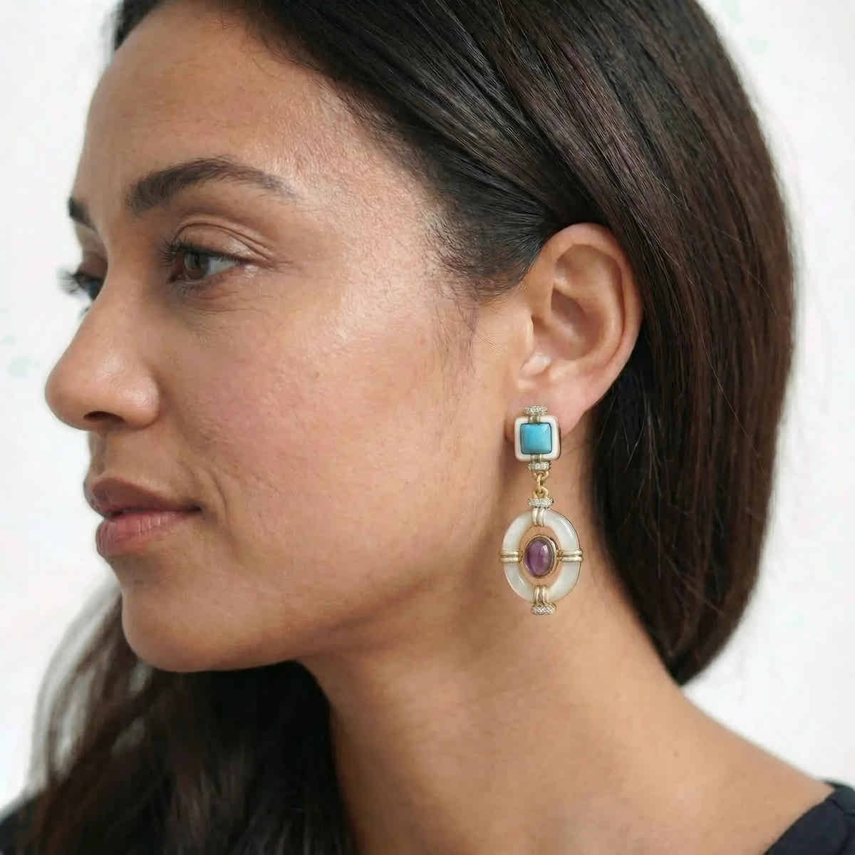 Luna Frame Drop Earrings - Voisson