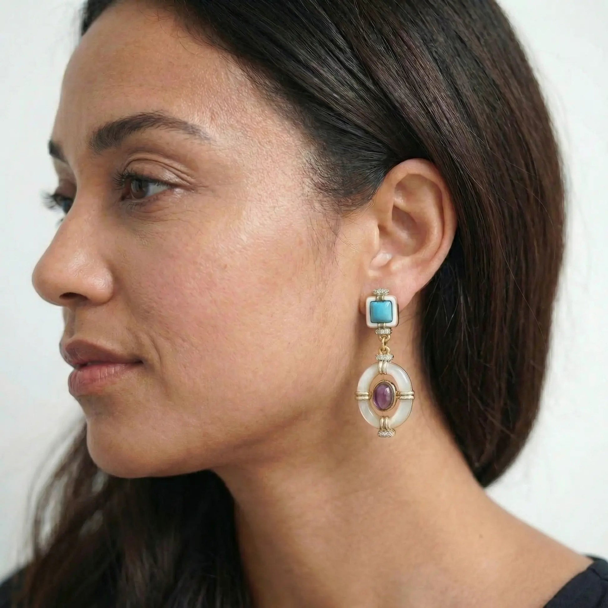 Luna Frame Drop Earrings - Voisson