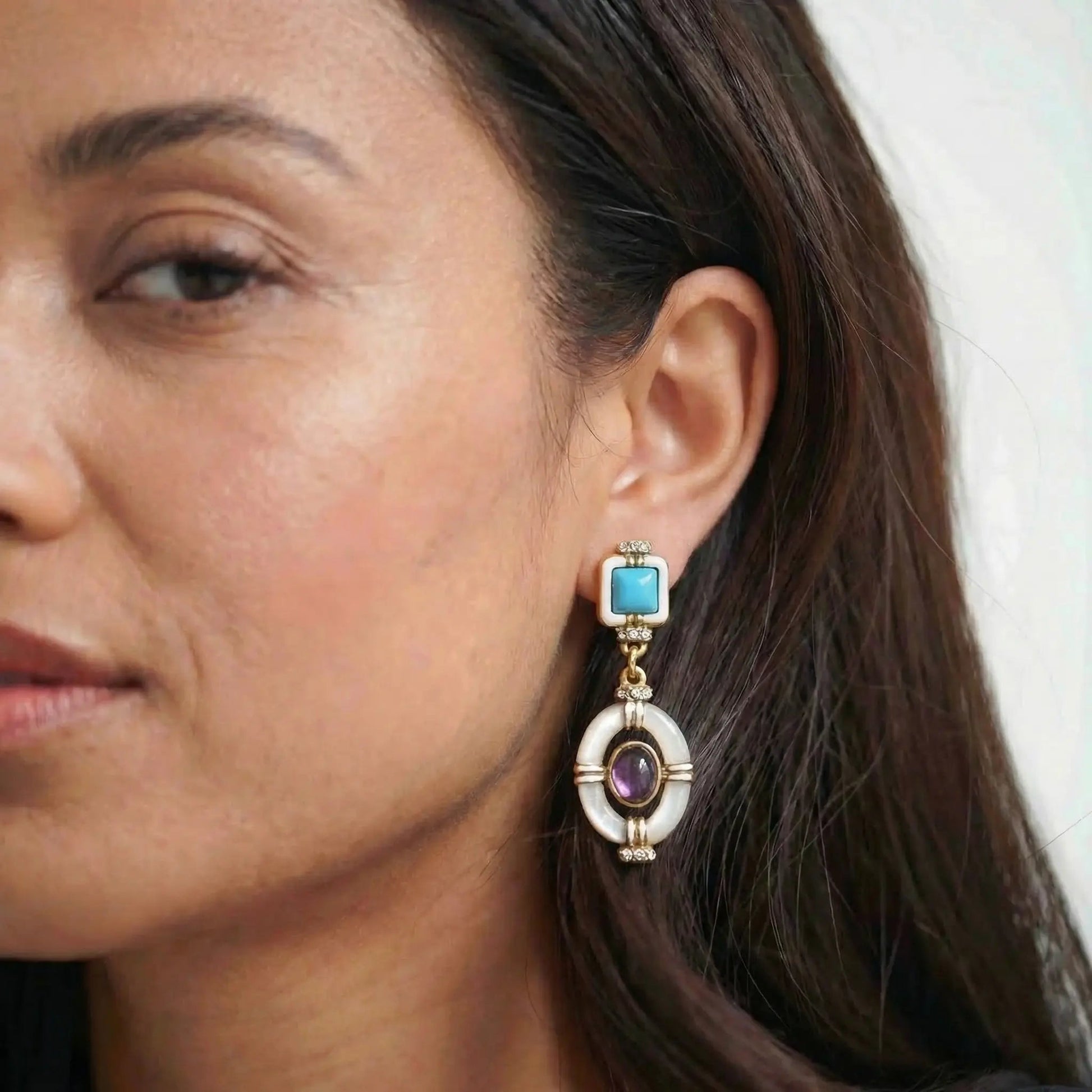 Luna Frame Drop Earrings - Voisson