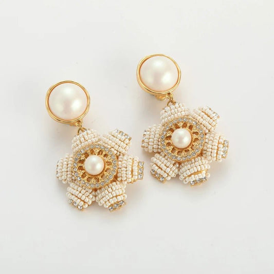 Lustre Bloom Clip On Earrings - Voisson