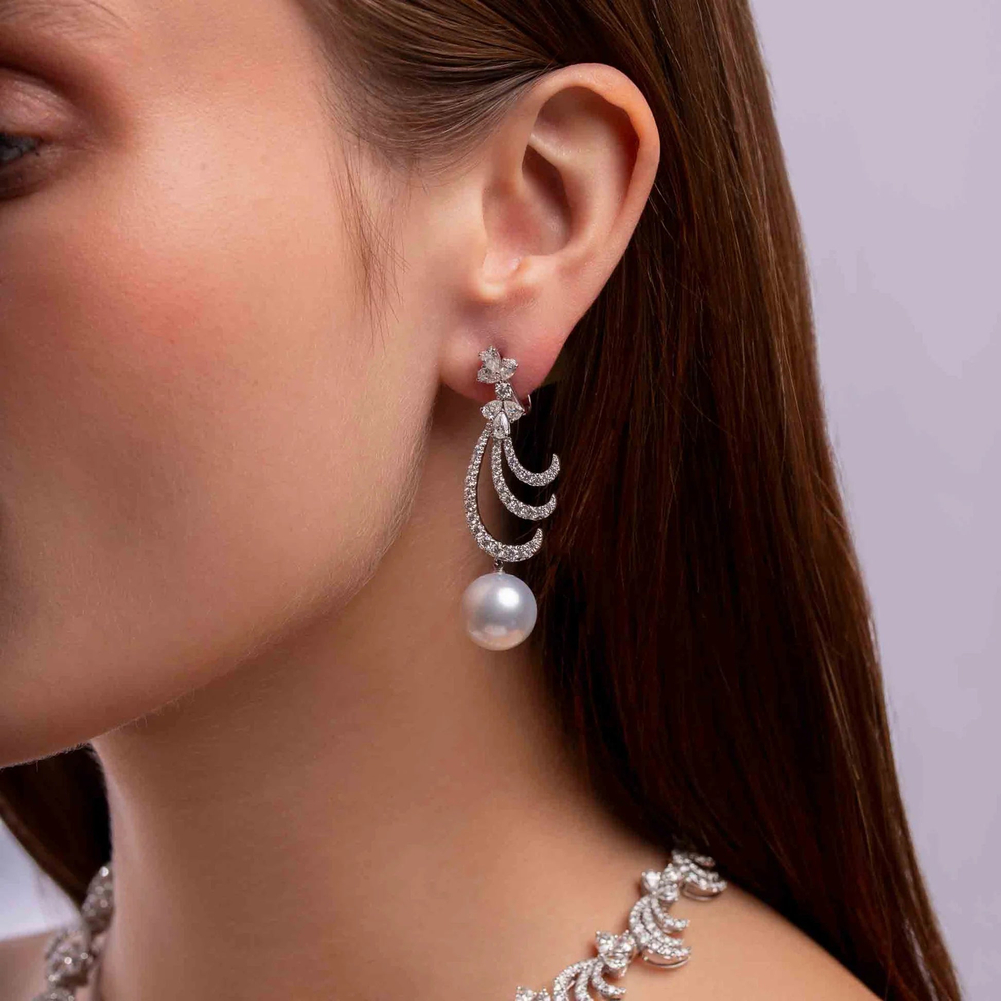 Luxe Lariat Pearl Earrings - Voisson