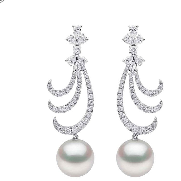 Luxe Lariat Pearl Earrings - Voisson
