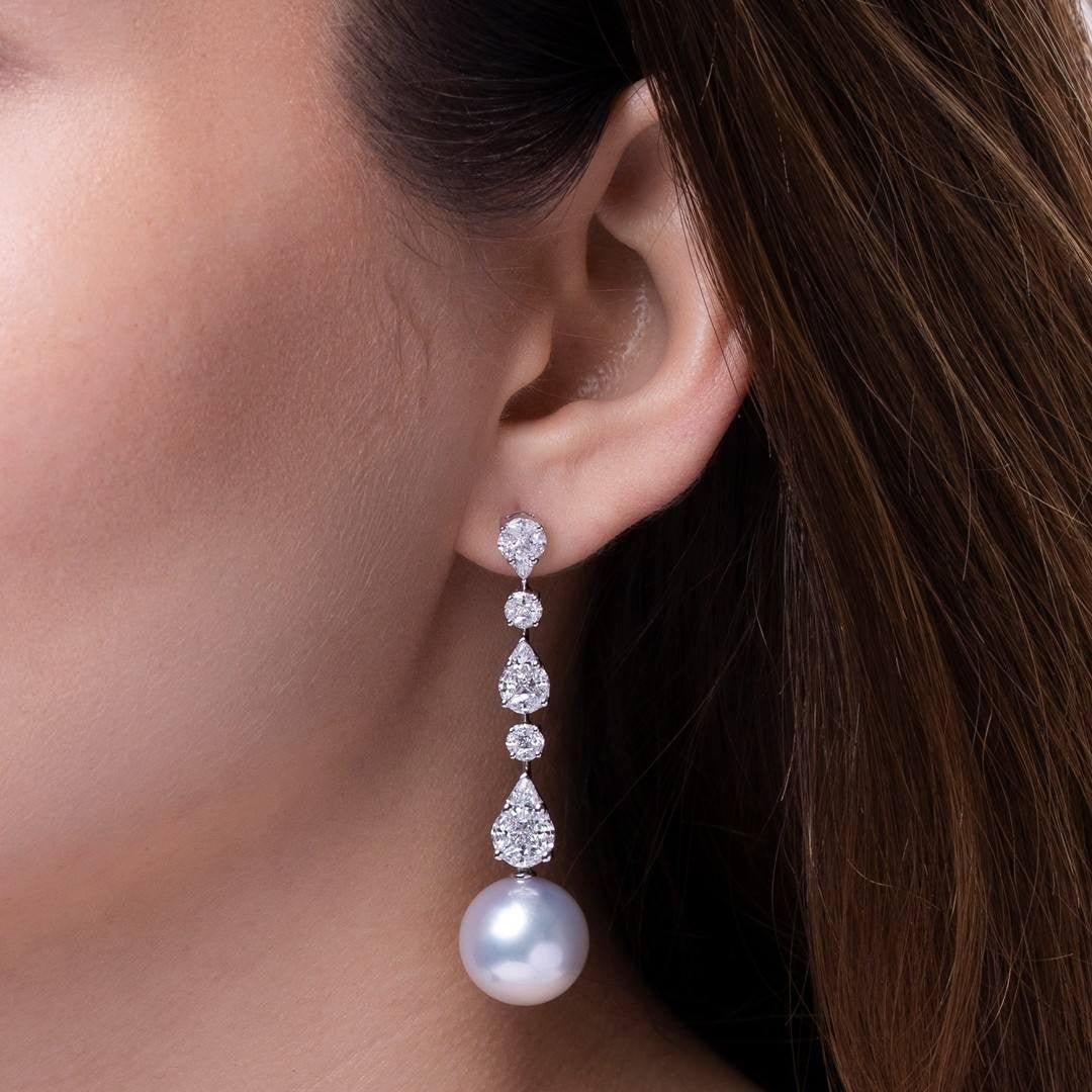 Luxe Solitaire Pearl Earrings - Voisson