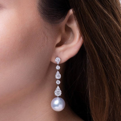 Luxe Solitaire Pearl Earrings - Voisson