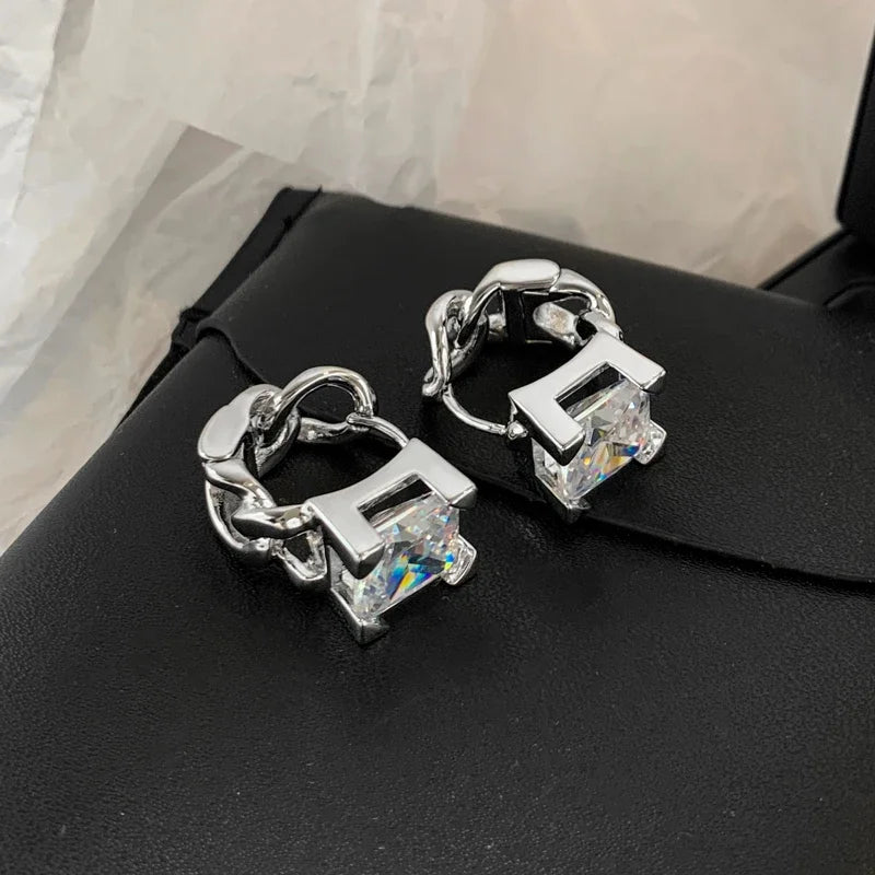 LuxeLink Glass Square Earrings - Voisson