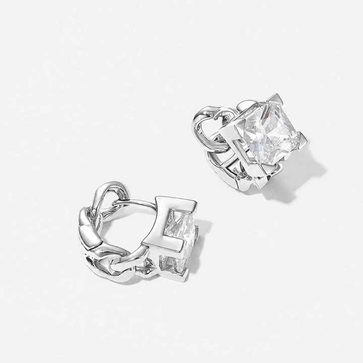 LuxeLink Glass Square Earrings - Voisson
