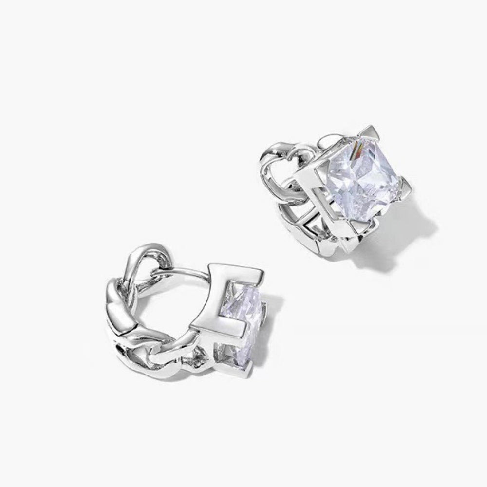 LuxeLink Glass Square Earrings - Voisson