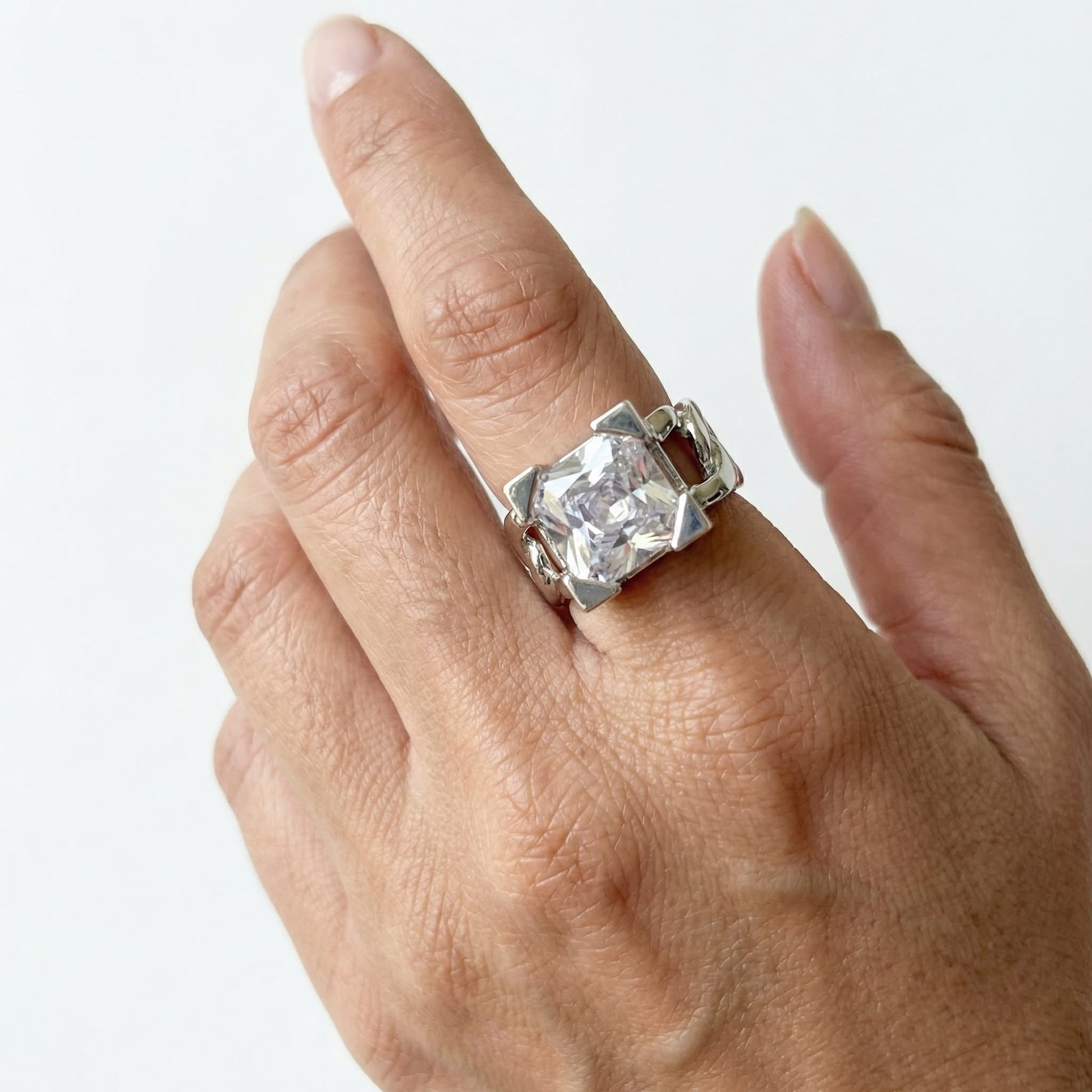 LuxeLink Glass Square Ring - Voisson