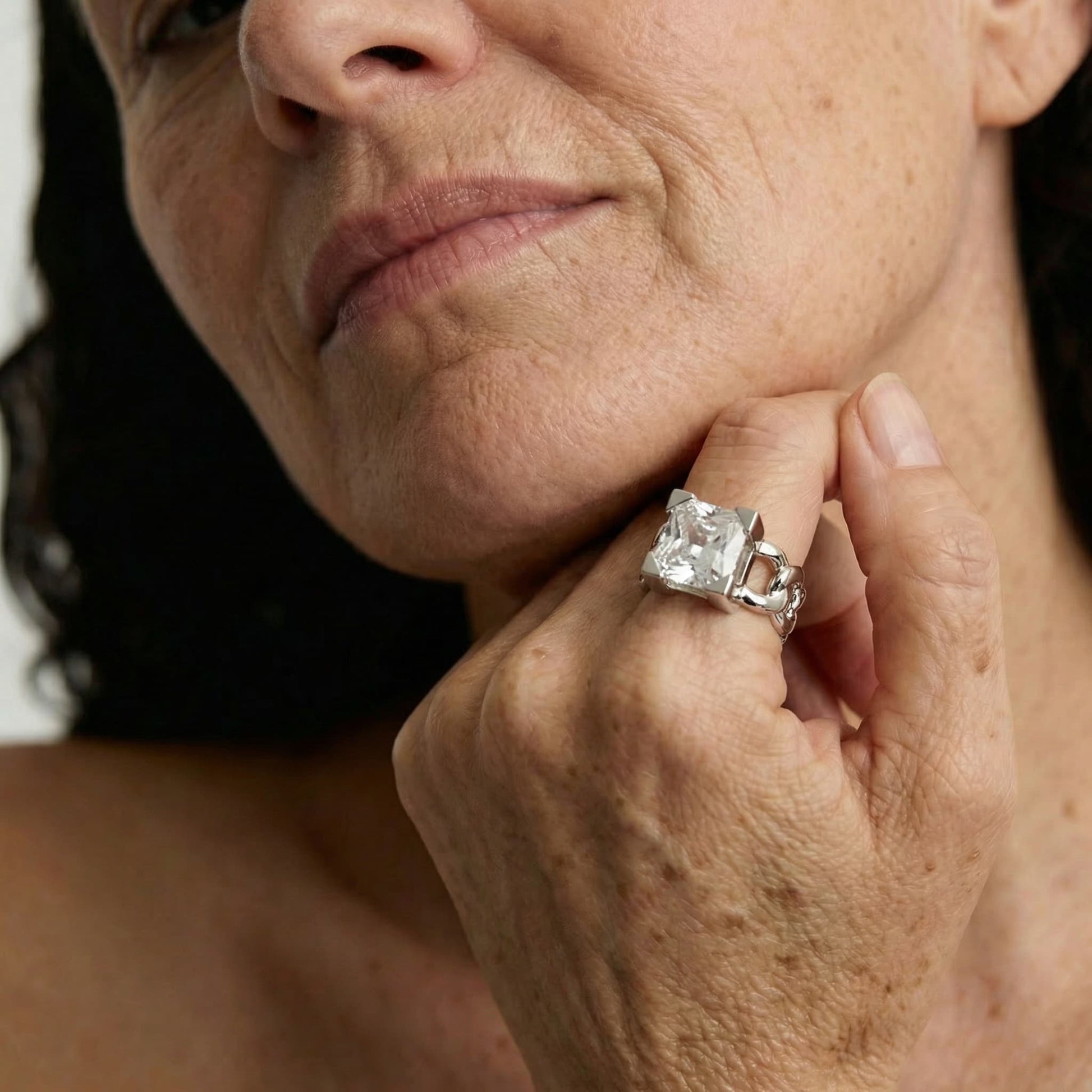 LuxeLink Glass Square Ring - Voisson