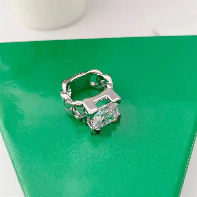 LuxeLink Glass Square Ring - Voisson