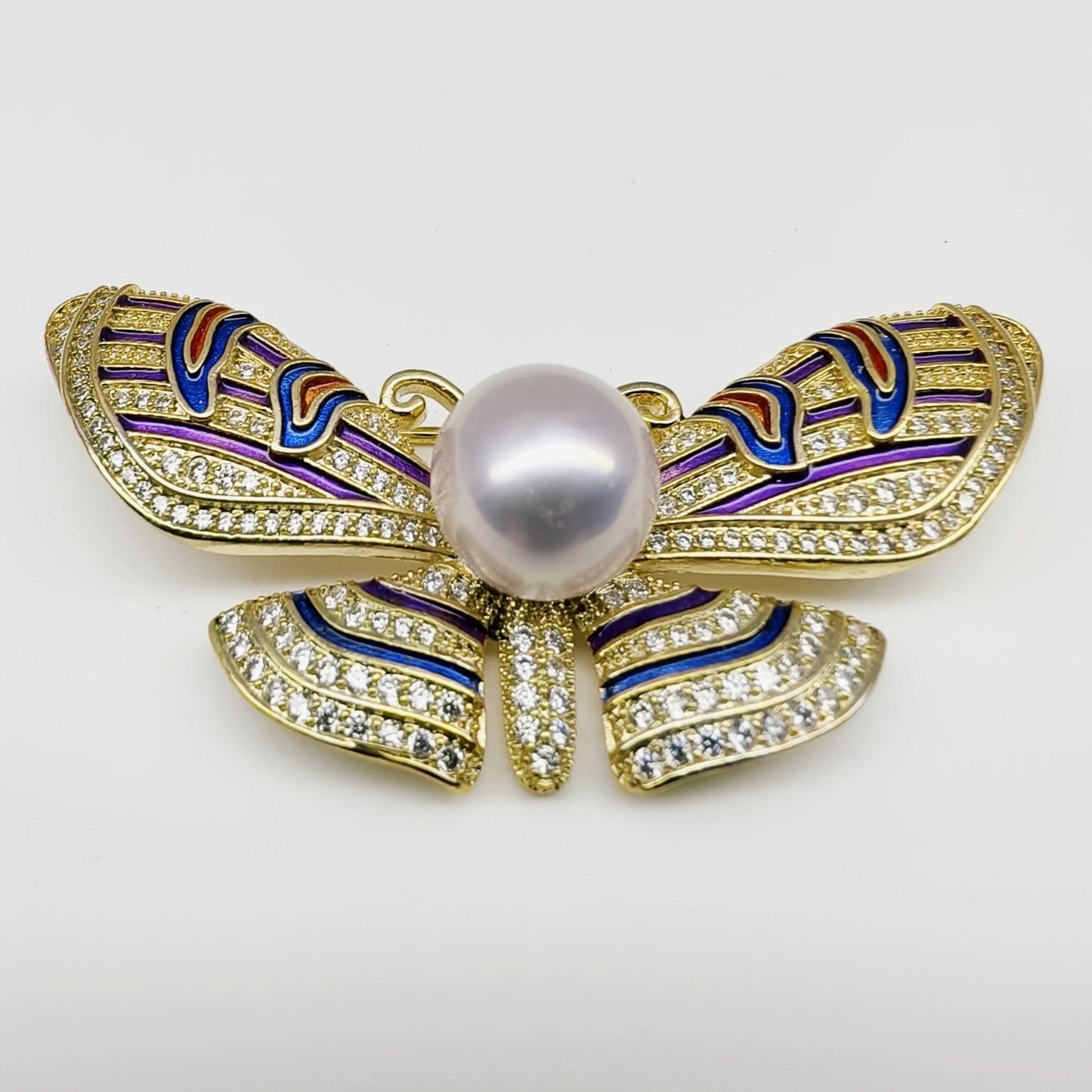Majestic Pearl Wing Brooch - Voisson