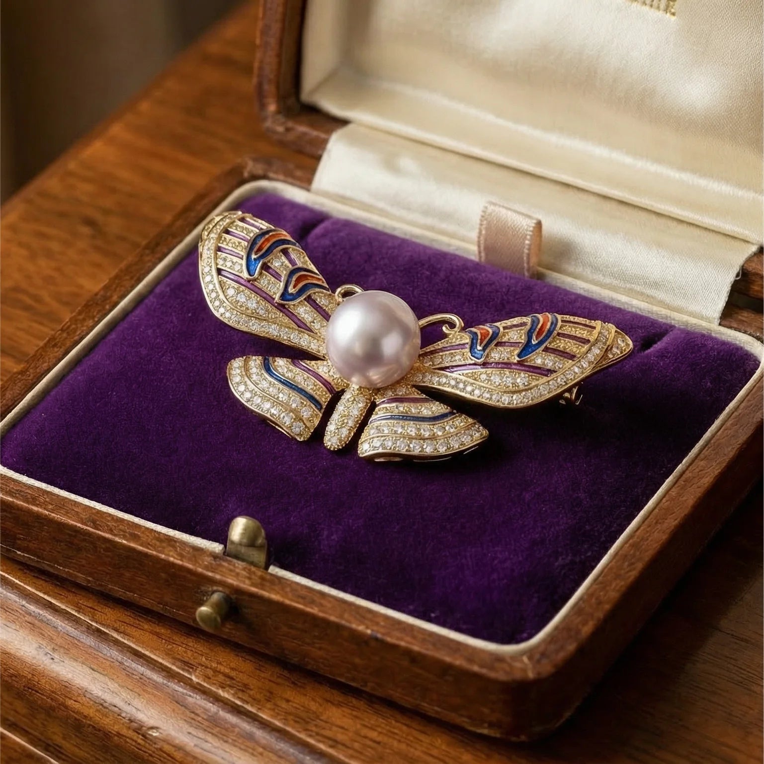 Majestic Pearl Wing Brooch - Voisson