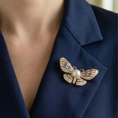 Majestic Pearl Wing Brooch - Voisson