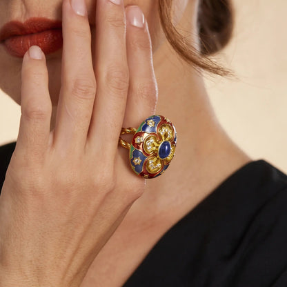 Majesty Enamel Medallion Ring - Voisson