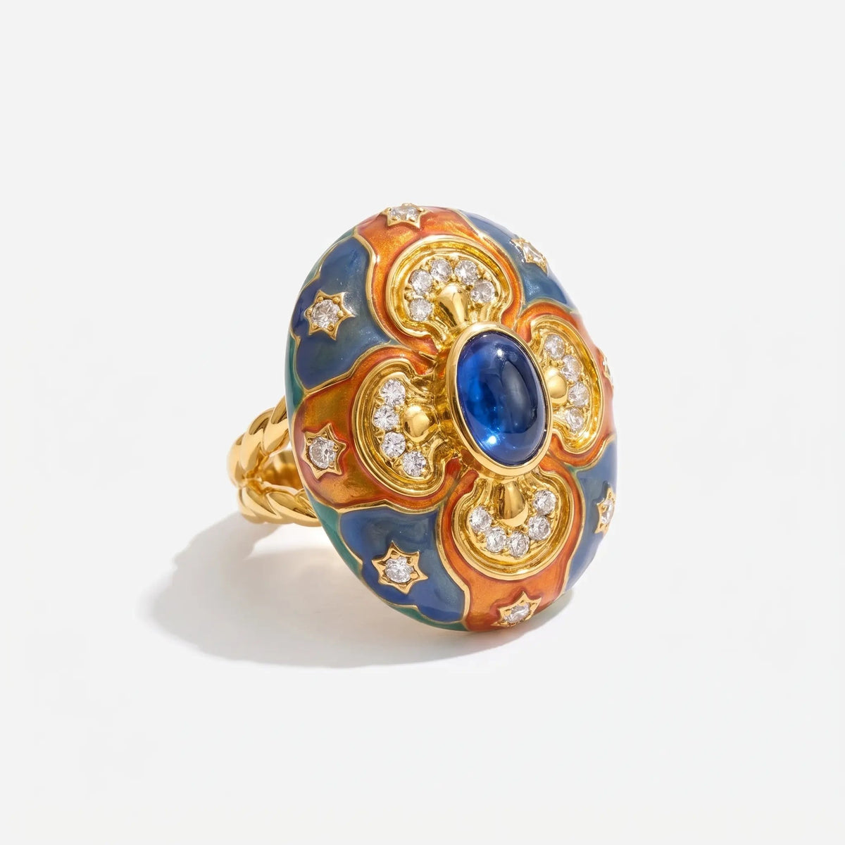 Majesty Enamel Medallion Ring - Voisson