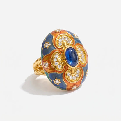 Majesty Enamel Medallion Ring - Voisson