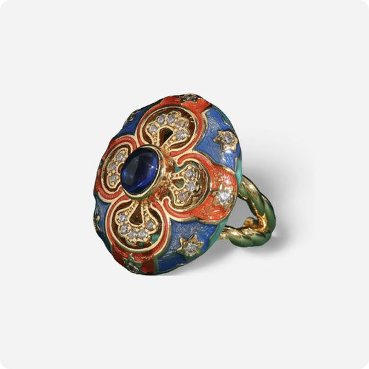 Majesty Enamel Medallion Ring - Voisson