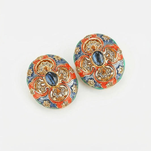 Majesty Enamel Stud Earrings - Voisson