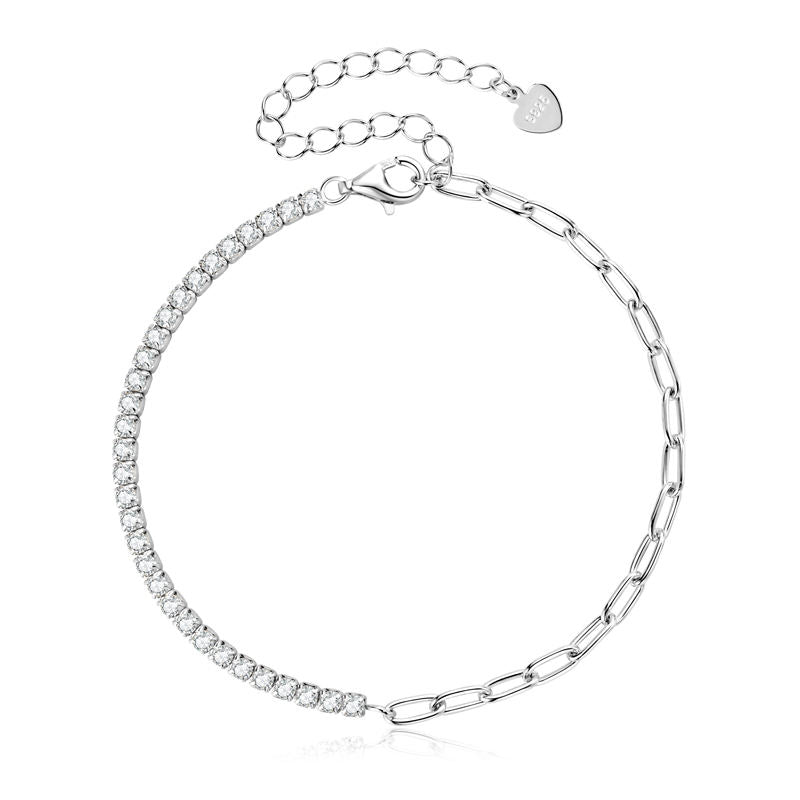 Majesty Moissanite 925 Sterling Silver Chain Bracelet - Voisson