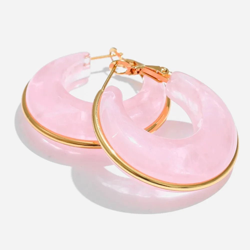 Marble Glow Hoop Earrings - Voisson