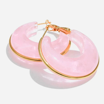 Marble Glow Hoop Earrings - Voisson