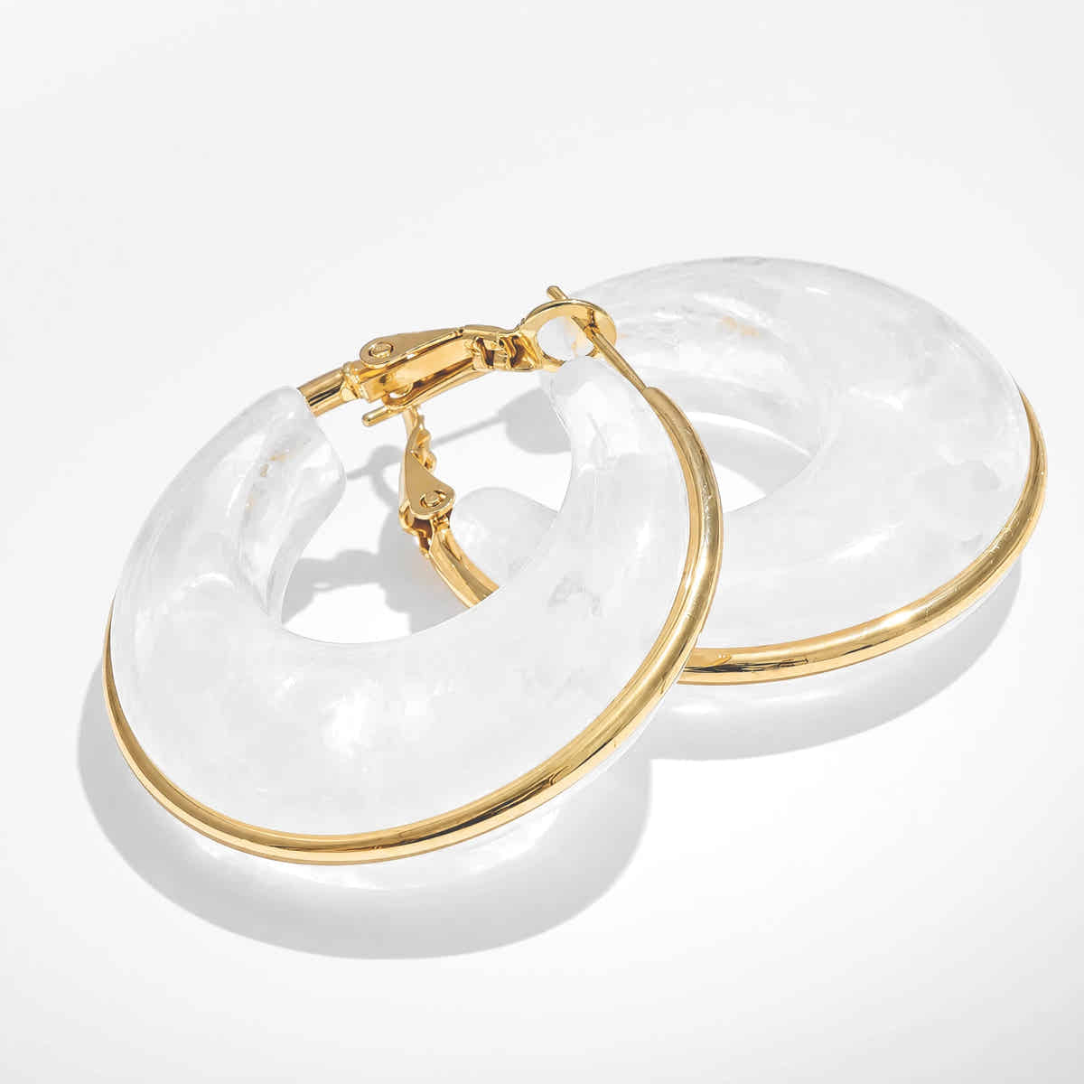 Marble Glow Hoop Earrings - Voisson