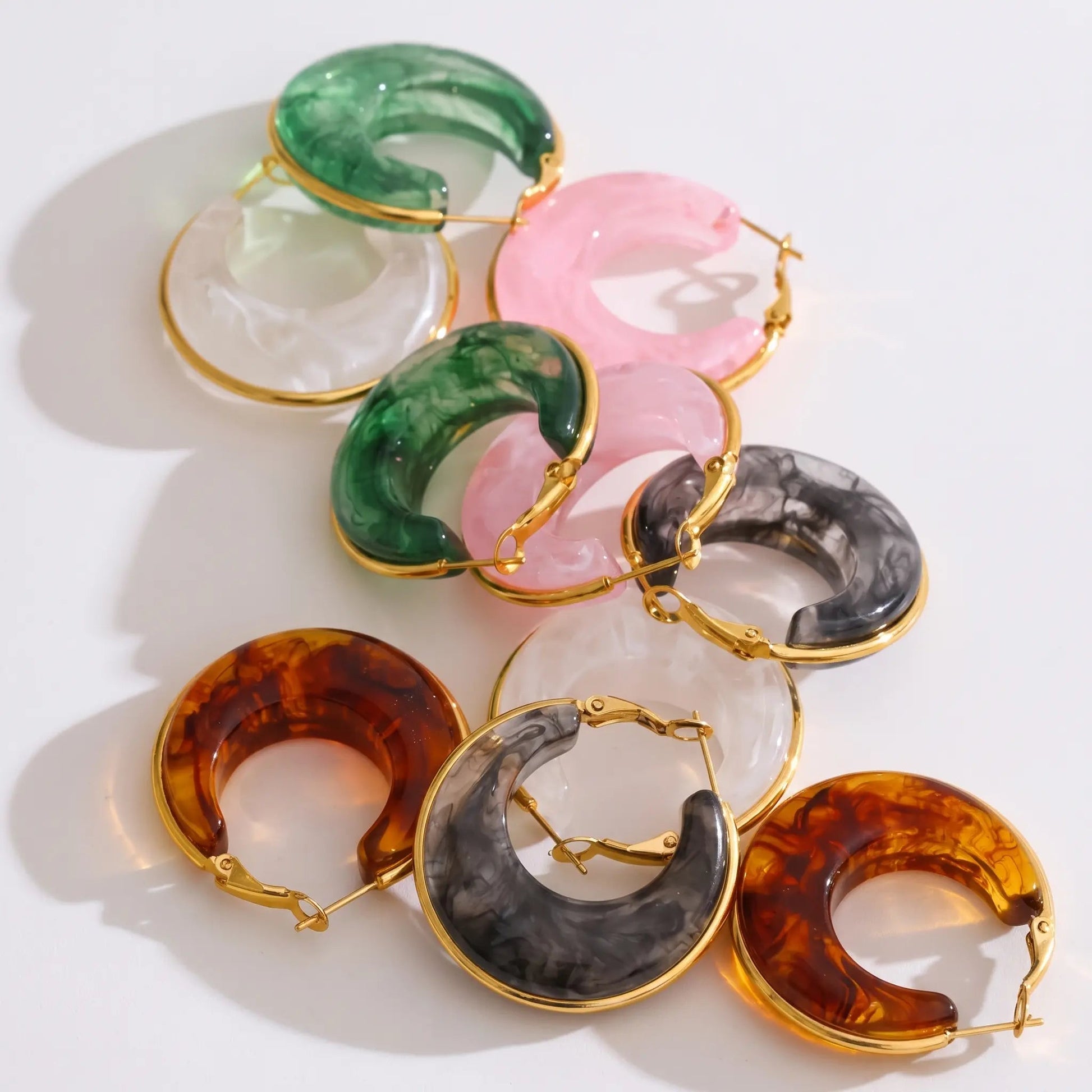 Marble Glow Hoop Earrings - Voisson