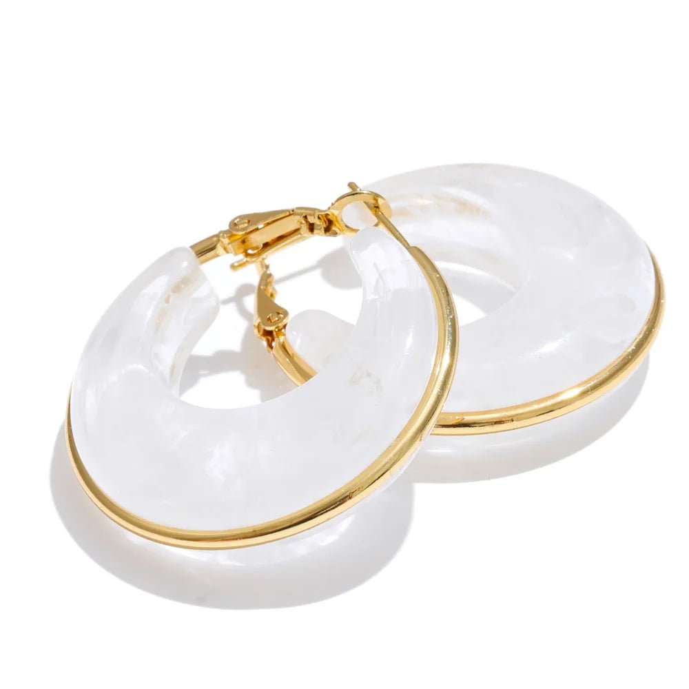 Marble Glow Hoop Earrings - Voisson