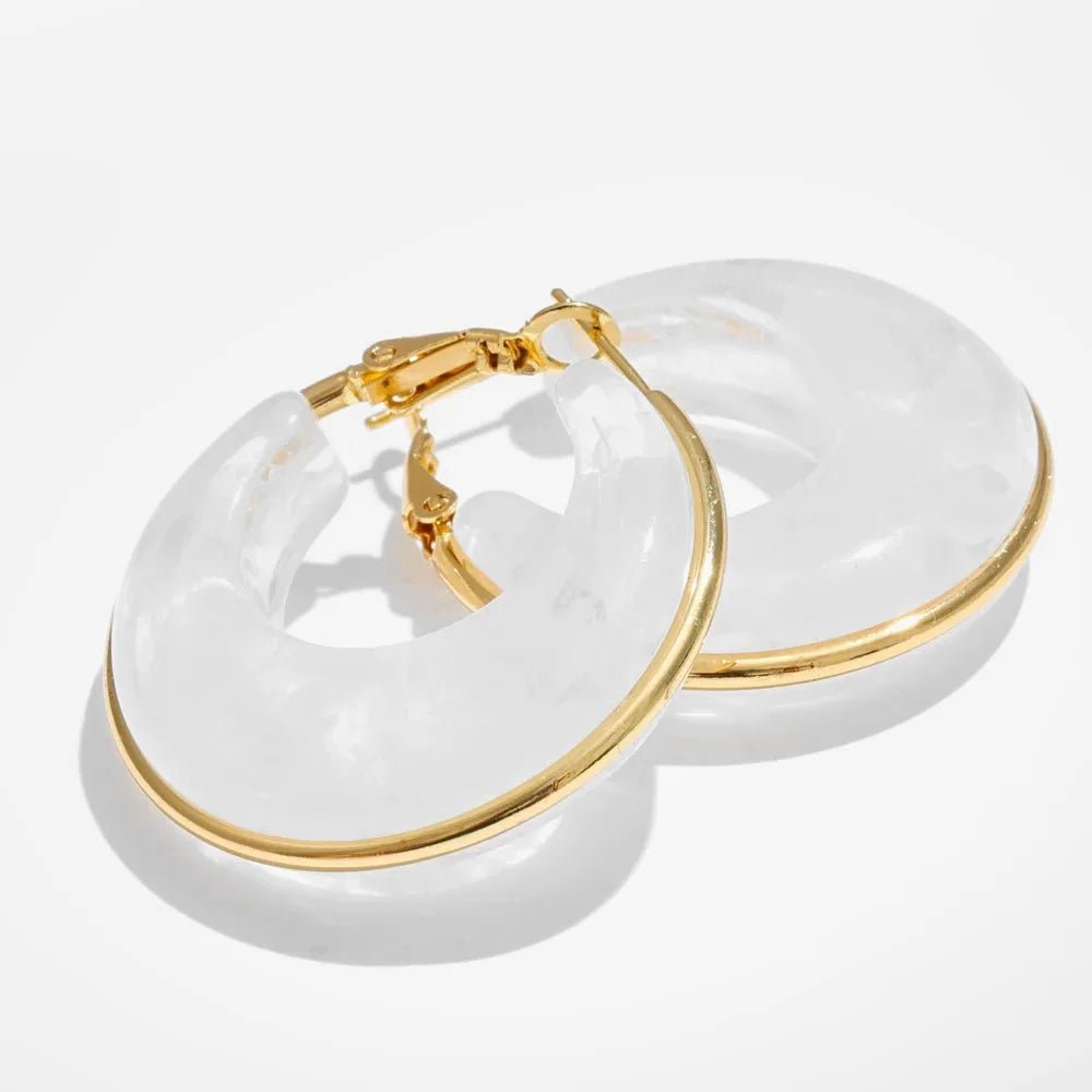 Marble Glow Hoop Earrings - Voisson